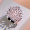 Stamp New Light Luxury Super Flash Zircon Hollow Snowflake Ring Female Party Birthday Jewelry Gift