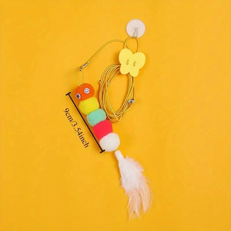 Мультяшный кот-тизер, игрушка для домашних животных, телескопическое расширение, товары для домашних животных для самостоятельного развлечения, регулируемая веревка, дверная рама, подвесной войлок, новые уникальные качели