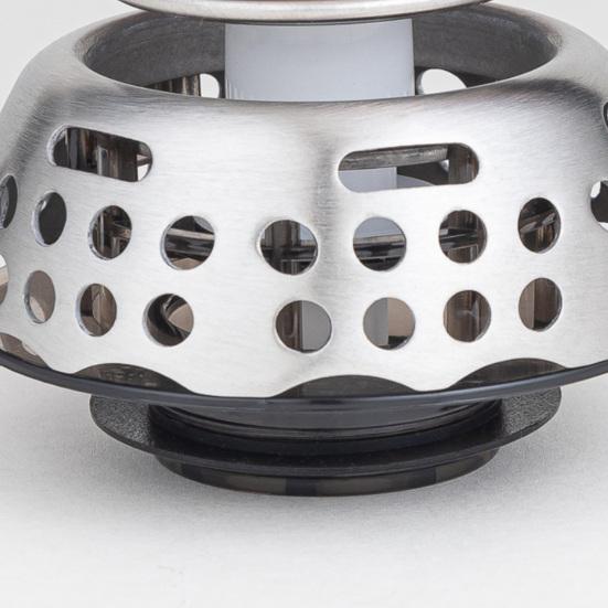 Пробка для слива ванны, улавливатель волос, универсальная, нержавеющая сталь, 2-в-1, нажимная, для ванной комнаты, душа