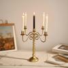 Металлический канделябр на 3/5 рожков, подсвечник, элегантная подставка для свечей для свадебного обеденного стола, рождественской вечеринки, украшения дома