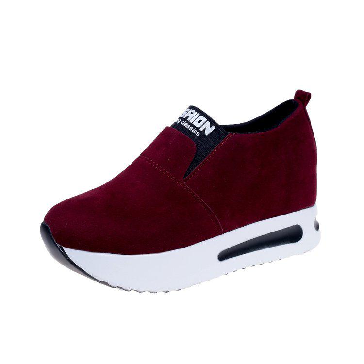 Модная обувь, женские кроссовки, весенне-осенние женские туфли из искусственной кожи на плоской подошве, ботинки без шнуровки, повседневная обувь на платформе с увеличением размера