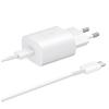 Ładowarka Sieciowa Samsung 25W EP-TA800EWE USB-C Z Kablem Samsung EP-DA705BWE USB-C / USB-C Opakowanie Zastępcze - Biała