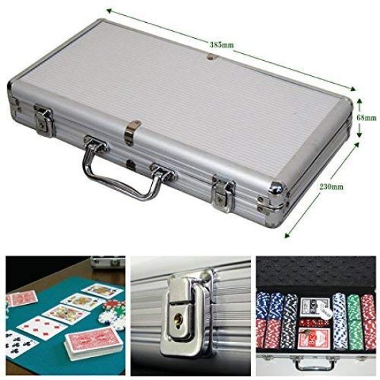 XIAXIN Casino Poker Set Roulette Blackjack Reversible Play Mat Характеристики игрового коврика 300 игральных костей алюминий (Шашан) ЗА-410+ЗА-411 (ЕВРО + фишки, карты,