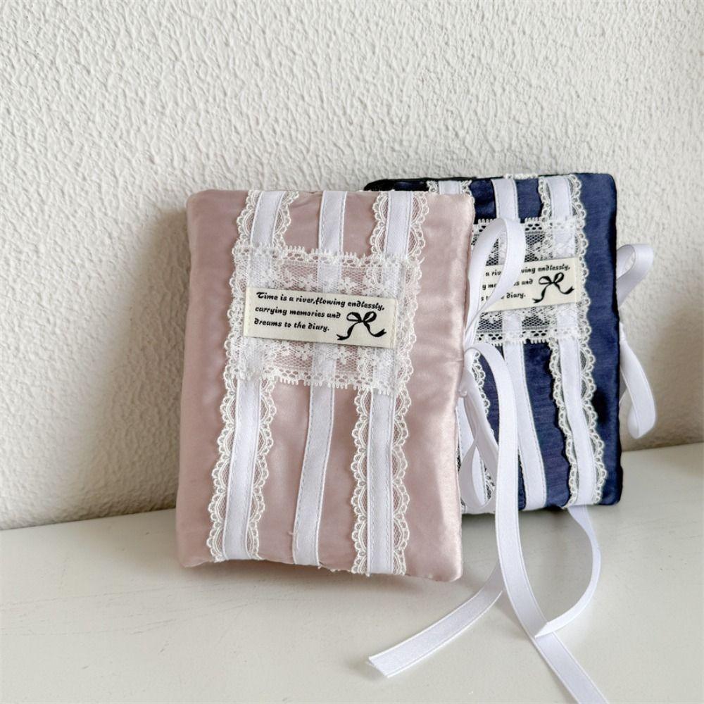 Lace Bow Handbook Cover Case 5 Holes Card Booklet Cover Creative Scrapbook Notebook Cover Gift