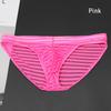 Men Mesh Striped Transparent Briefs Low Waist Ultra-thin Ice Silk Sexy Breathable Underwear Underpant Men Gays Sissy Panties