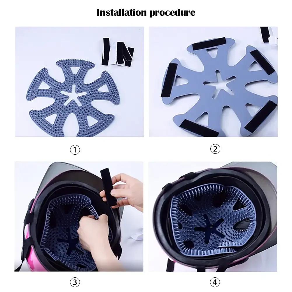 Подкладка для мотоциклетного шлема Силиконовая подкладка для шлема с защитой от деформации Вентиляция Дышащая вентиляционная подкладка для велосипедного шлема
