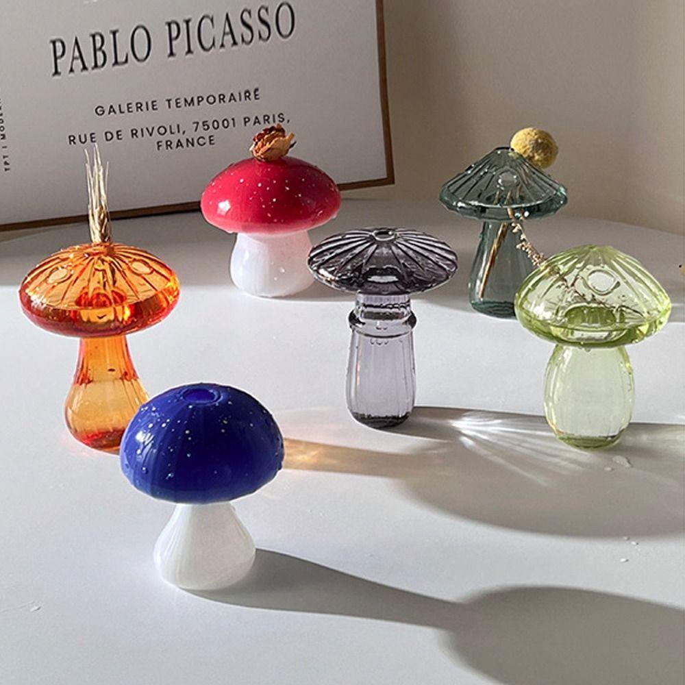 Стеклянная мини-вазочка для цветов в винтажном стиле, в форме гриба, для гидропонной посадки цветов, креативный прозрачный контейнер для цветочных композиций, подарок на день рождения.