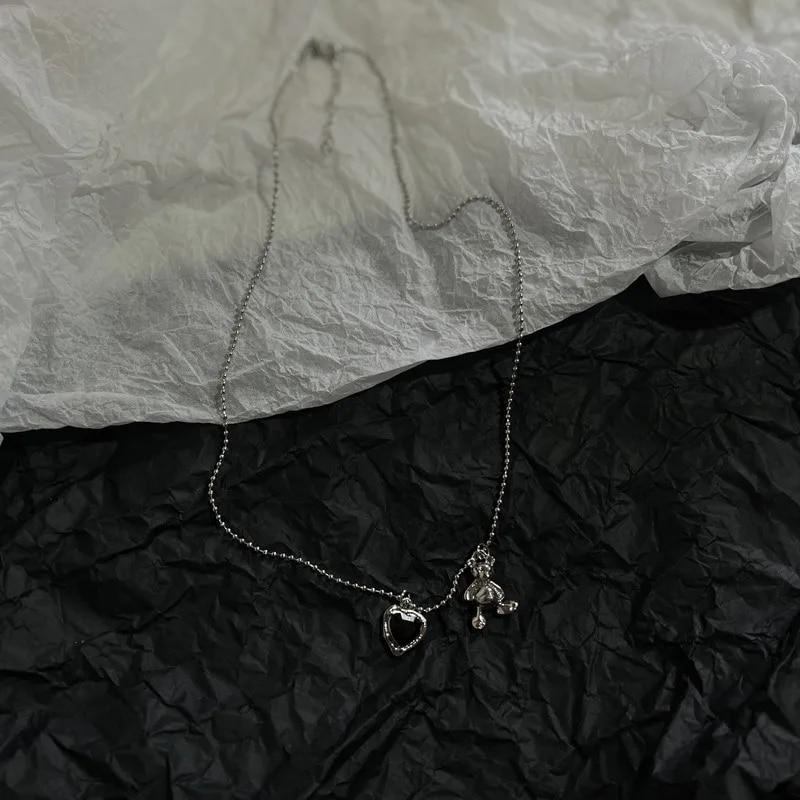 Ретро готический крест с вишней, летняя подвеска, ювелирное ожерелье, серебряное ожерелье в стиле панк, модные очаровательные массивные ювелирные изделия Y2k