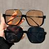2PCS Vintage Square Sunglasses for Women Men Double Bridges Eyewear Female Chic Polygon Sun Glasses Shades