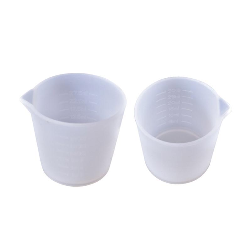 2 Pcs Reusable Silicone Measuring Cups Epoxy Resin Mixing Cups Non-Stick Paint Pouring Cup Jewelry Making Tool Durable