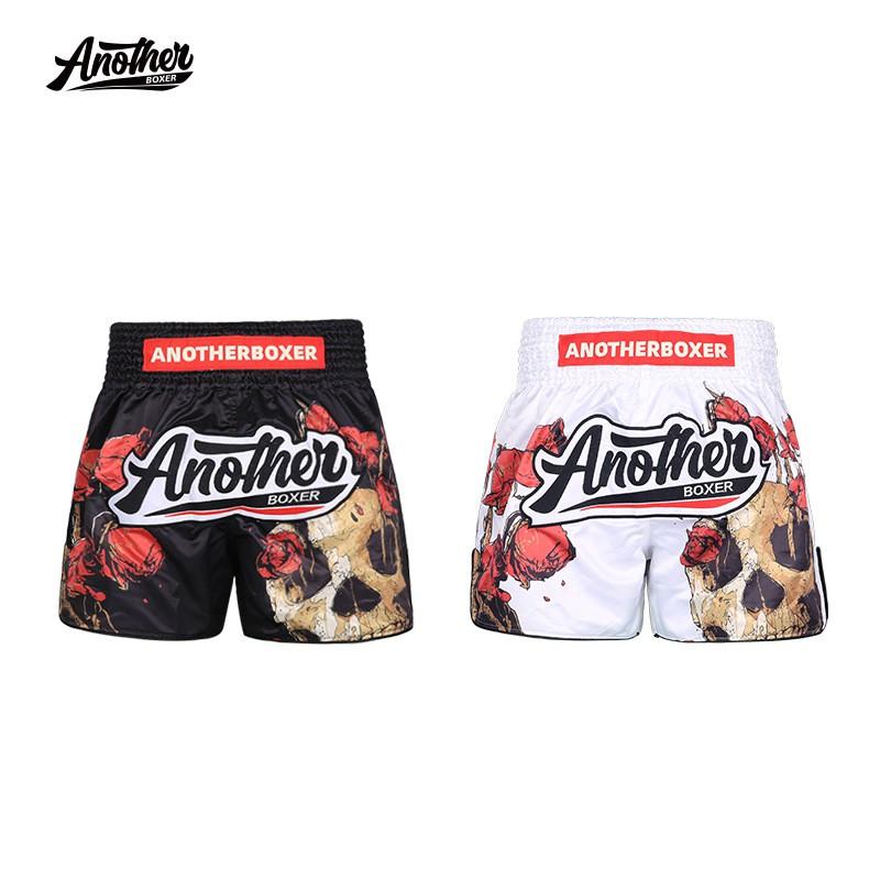 Professional Boxing Shorts Men MMA Muay Thai Training Fight Gear Skull Rose Print Athletic
