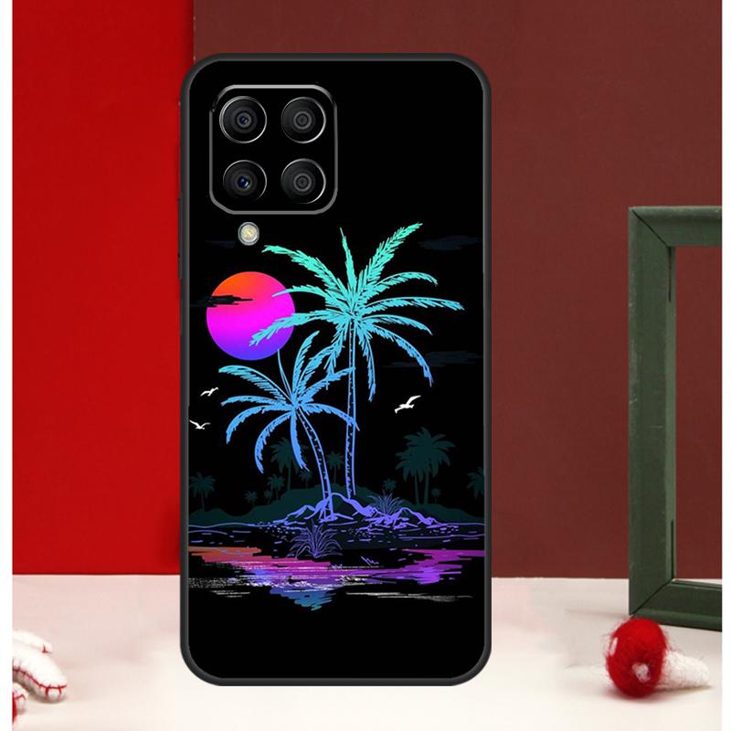 Ретровейв Неоновое Пальмовое Дерево Чехол Для Samsung Galaxy M12 M32 M52 M06 M16 M36 M56 M33 M15 M55 M31 M13 M14 M53 M35 M34 M54