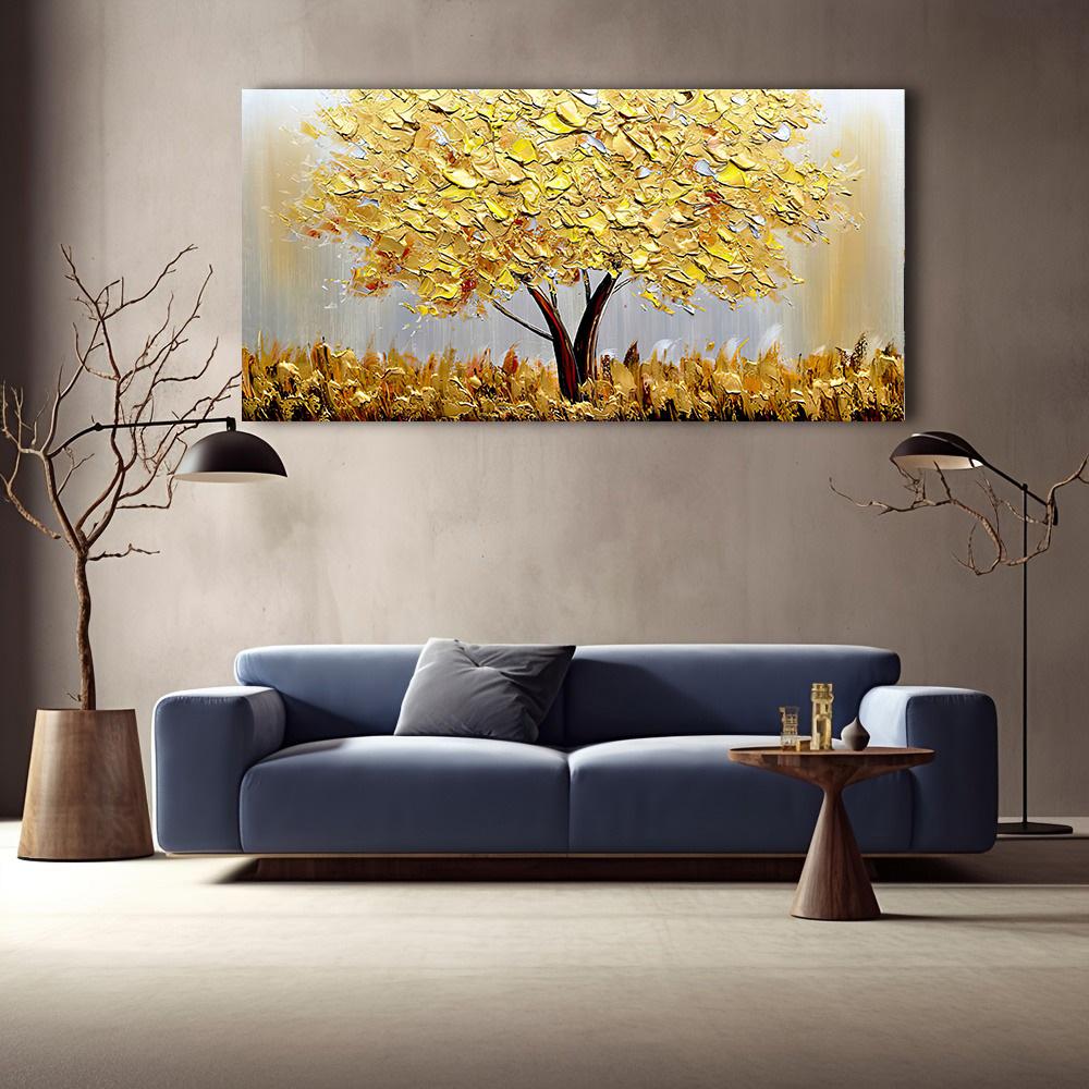 Золотое Денежное Дерево Масляная Живопись На Холсте Постеры И Принты Современная Настенная Картина Домашний Декор Для Гостиной F