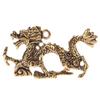 1Pc Solid Brass Zodiac Dragon Small Statue Desktop Ornament Feng Shui Decor AVE