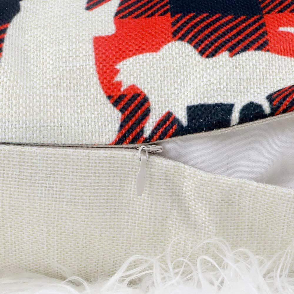 Christmas 4 Piece Throw Pillow Set Red Throw Pillow Sofa Cushion Linen Printed Cushion Bedside Cushion