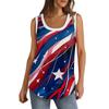 Womens Tank Top U Neck Basic Casual Flowy Summer Sleeveless Deep Side Cut Print Tops For Women