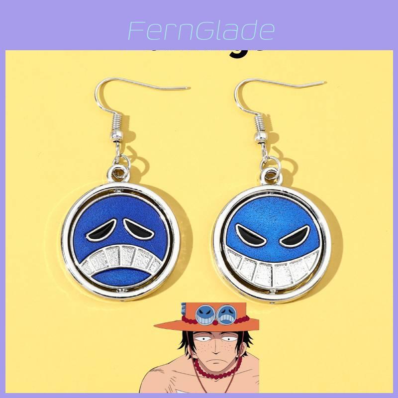Новые японские аниме серьги One Piece оптом, вращающиеся серьги Белоуса Эйса