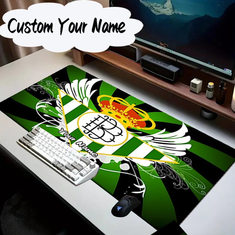 Custom Name Mouse pad Real Betis Crest Artwork Mouse Pad Desk Mat, Non-Slip Rubber Backer Pad For Computer Notebook Gaming Mouse Pad Birthday Gift