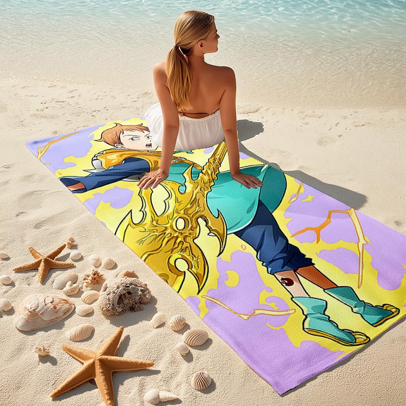 1pc Seven Deadly Sins2 Beach Towel, Comfortable and Thick, and Swimming/Bath/Picnic/Camping Towel, Suitable for Seaside Beaches