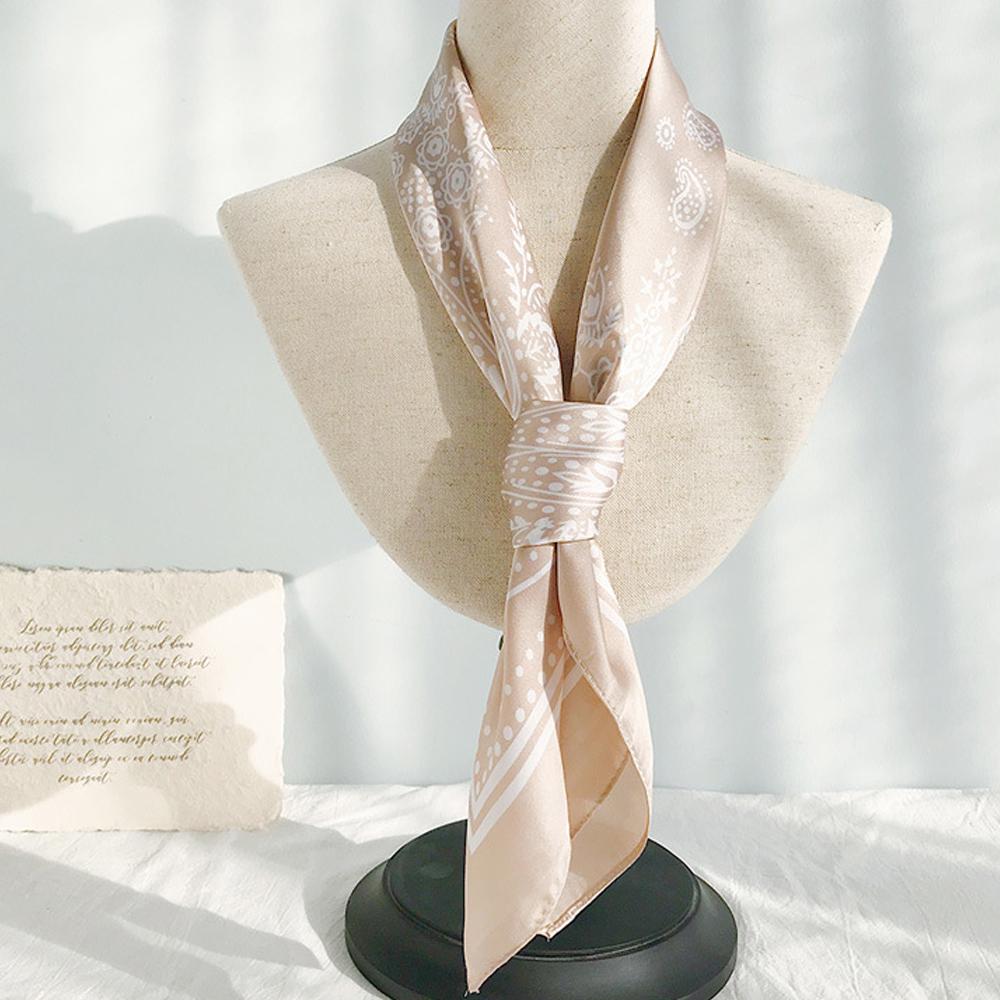 Elegant For Women Paisley Printed Flower Small Shawls Head Scarfs Square Hijab Scarf Bandana