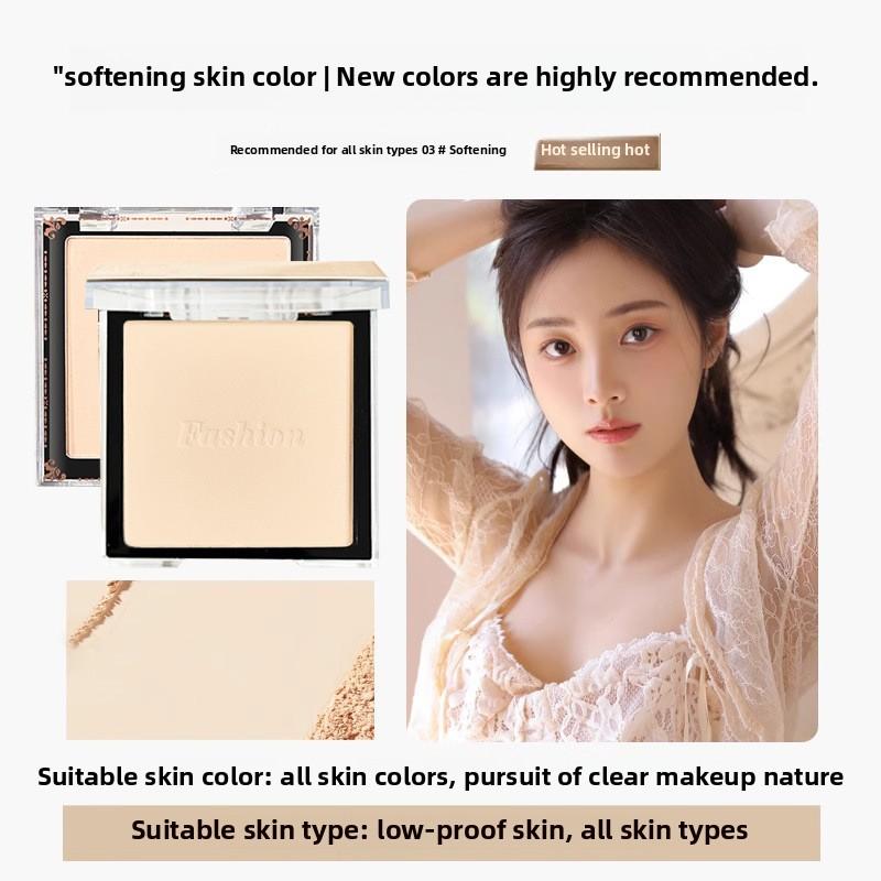 Пудра Компактная фиксирующая пудра Сухая пудра для жирной кожи Водостойкая пудра для пота Не размазывающаяся пудра для контроля жирности Консилер Рассыпчатая пудра