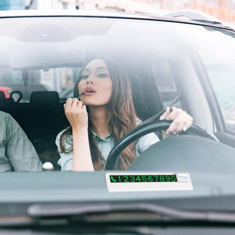 1 шт. Украшения для парковочной номерной таблички, Автомобильная сменная номерная табличка, Креативная светящаяся парковочная табличка с номером телефона, Автомобильные принадлежности