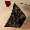 Women Panties See-through Lace Flower Embroidery Applique Soft Mesh Low Waist