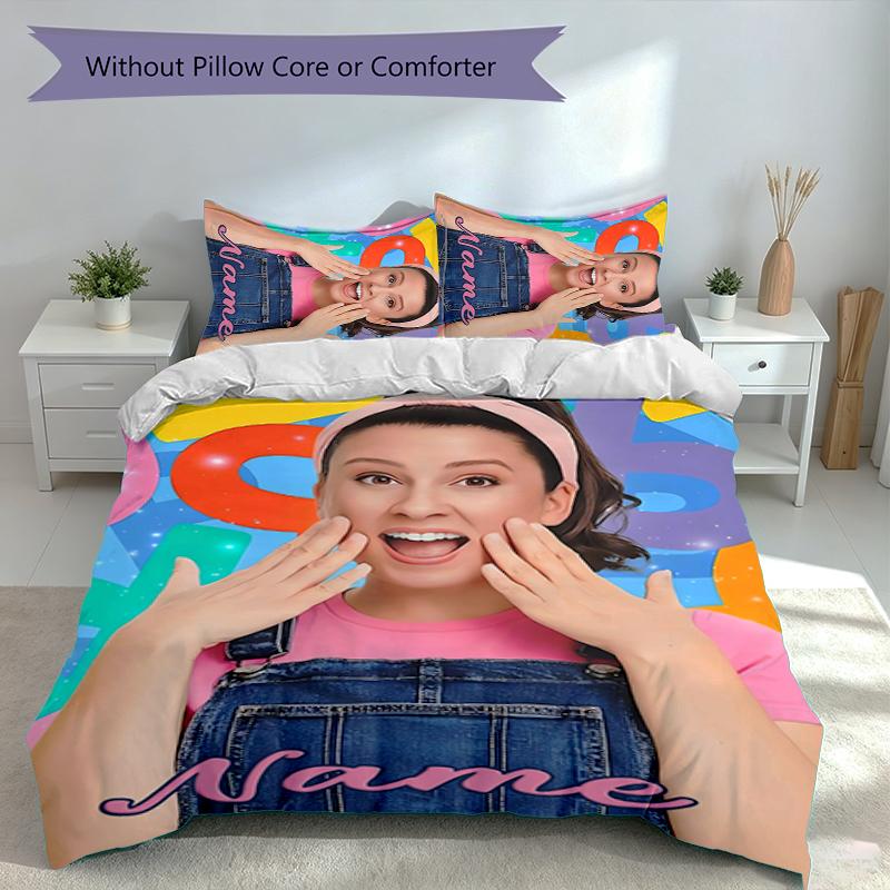 3pcs Custom Name Ms. Rachel Set,Includes 1 Duvet Cover and 2 Pillowcases,All-season Bedroom Decor