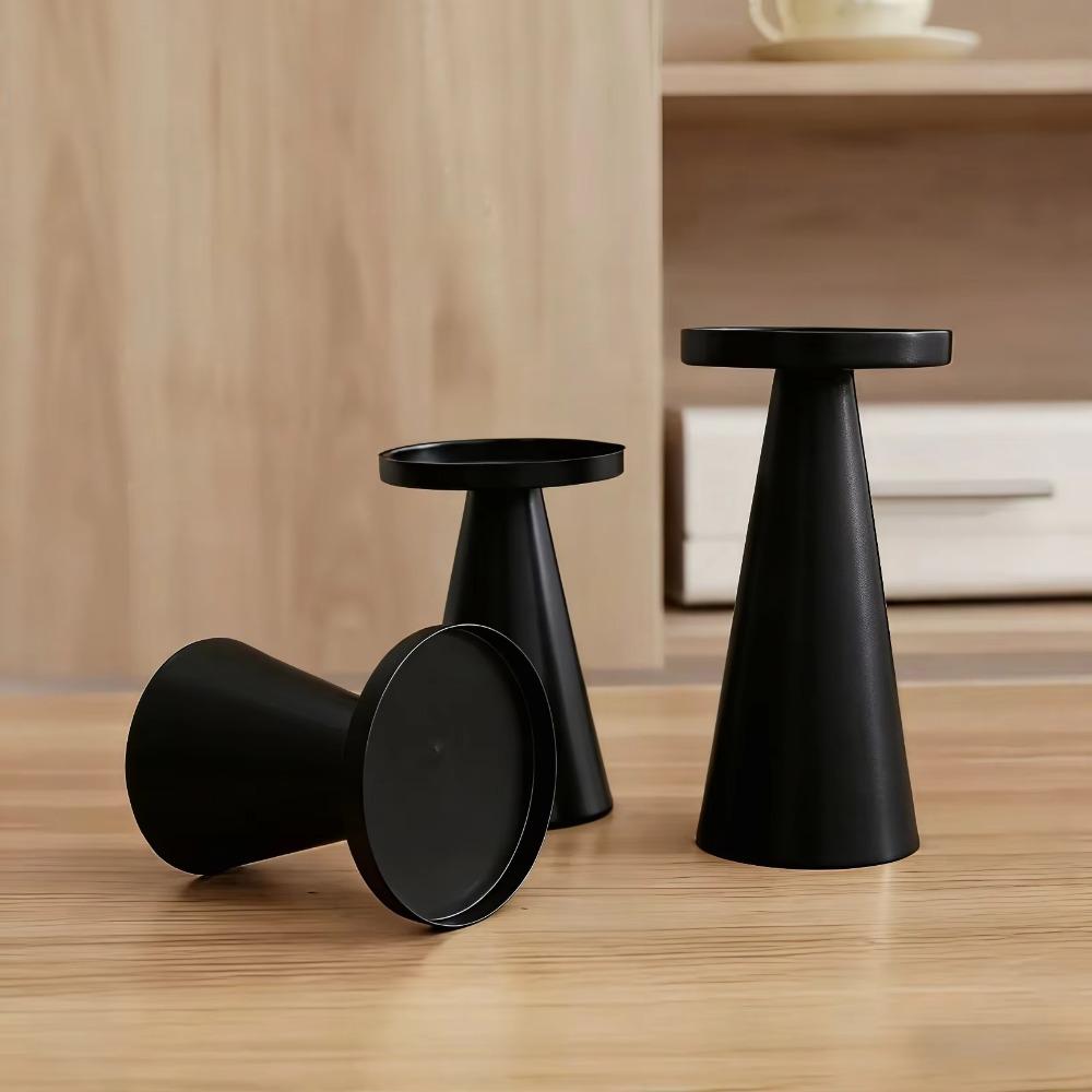 3PCS/SET Cone-shaped Nordic Golden Candle Holder Wrought Iron Scented Candles Pillar Wedding
