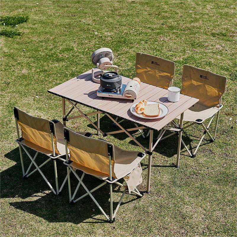 MOBIGARDEN Outdoor Portable Folding Table and 4 Chairs Set