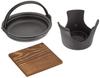 Набор для приготовления пищи Asahi Iron Nanbu Sukiyaki Pot Stove Set из литого натурального дерева, японская подставка из железа/дерева QSK41