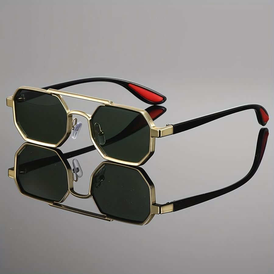 Винтажные квадратные солнцезащитные очки в стиле панк для мужчин, стимпанк, металлическая оправа, крутая декоративная петля, очки