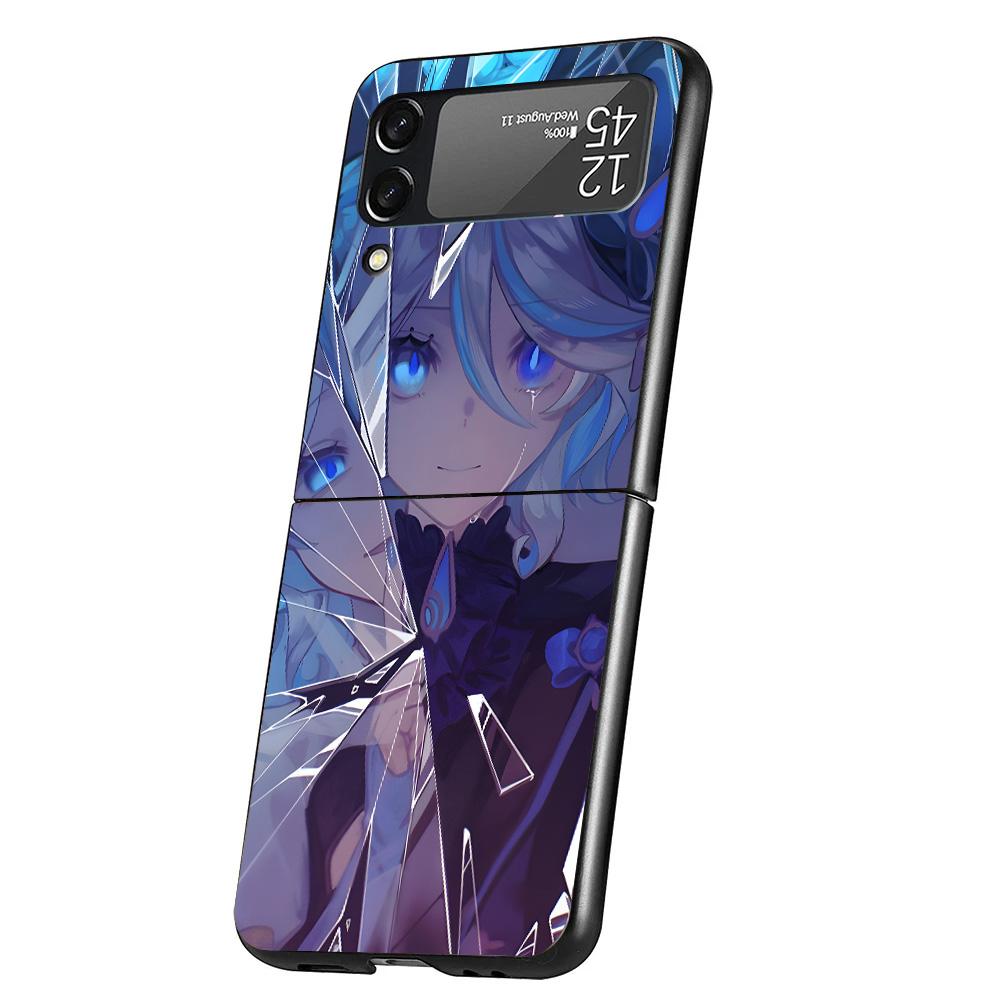 Genshin Impact Furina Phone Case For Samsung Galaxy Z Flip 7 6 5 4 3 5G Cover ZFlip7 ZFlip6 ZFlip4 ZFlip5 ZFlip3 Coque Fundas Ga