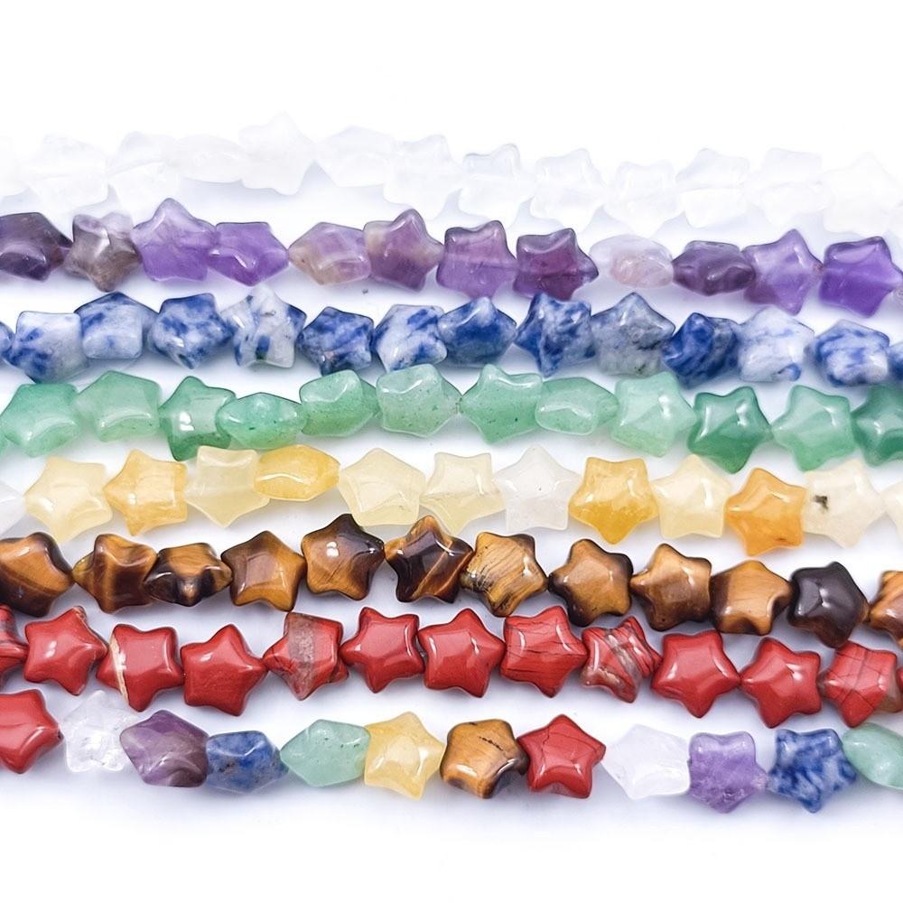 21pcs Purple Crystal Five-pointed Star Beads White Crystal Jewelry Making Material DIY Accessories