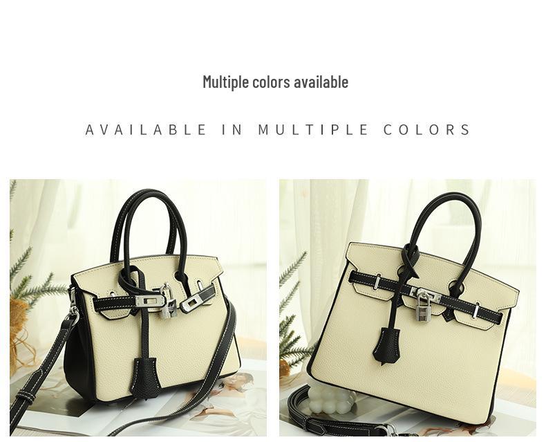 Lychee Pattern Platinum Leather Fashion Handbag - Large Shoulder Bag for Women (2025)