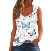 Женская майка с V-образным вырезом, базовая, с принтом, повседневная, струящаяся, без рукавов, с глубокими боковыми вырезами для женщин