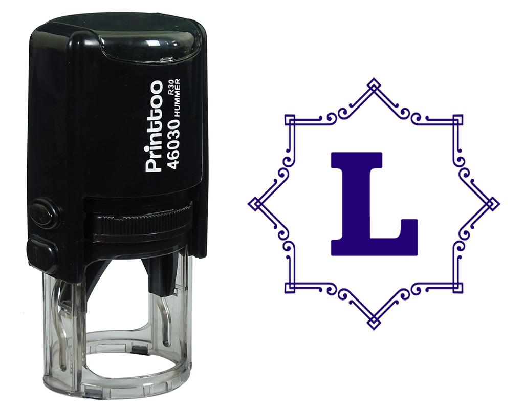 Printtoo Octagon Celtic Swirl Frame Alphabet L Monogram Self Inking Rubber Stamp Office