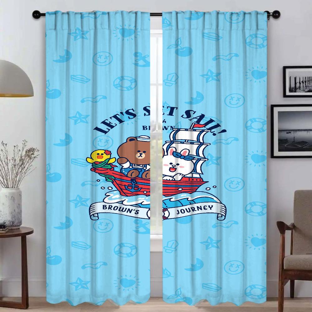 Modern Living Room Curtains for Camera L-LINE Blackout Curtain Kitchen Curtains 2 Pieces Partition Shades Halloween Decoration