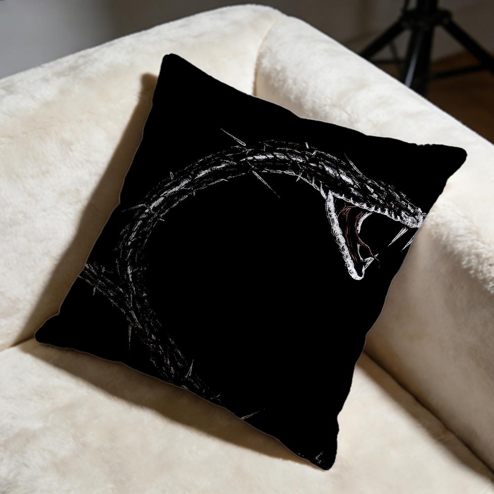 Sketch Snake Cushion Cover Soft Decorative Pillow Case Suitable for Bedroom Sofa Car Travel Use