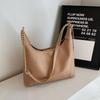 Chic Minimalist Shoulder Tote Bag For Women In Black Beige Khaki And Coffee