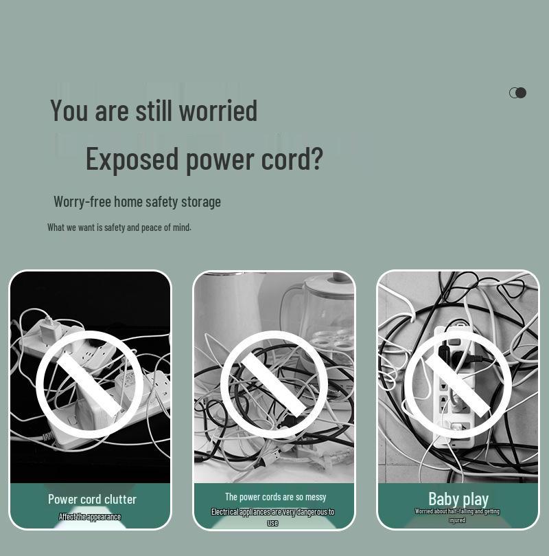 Органайзер для трансграничного электрического удлинителя: Пылезащитный короб для прокладки кабелей для хранения на рабочем столе