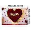 Свадебный фон Mr & Mrs с дизайном в виде сердца из красной розы, фотофон, настенный декор, праздничные принадлежности, фон для годовщины, многоразовый свадебный декор