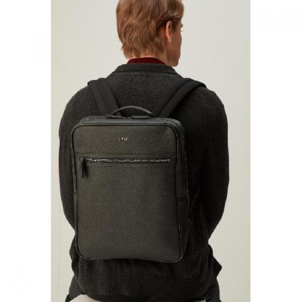 Daks Simple Black Leather Backpack Dbba2e337bk