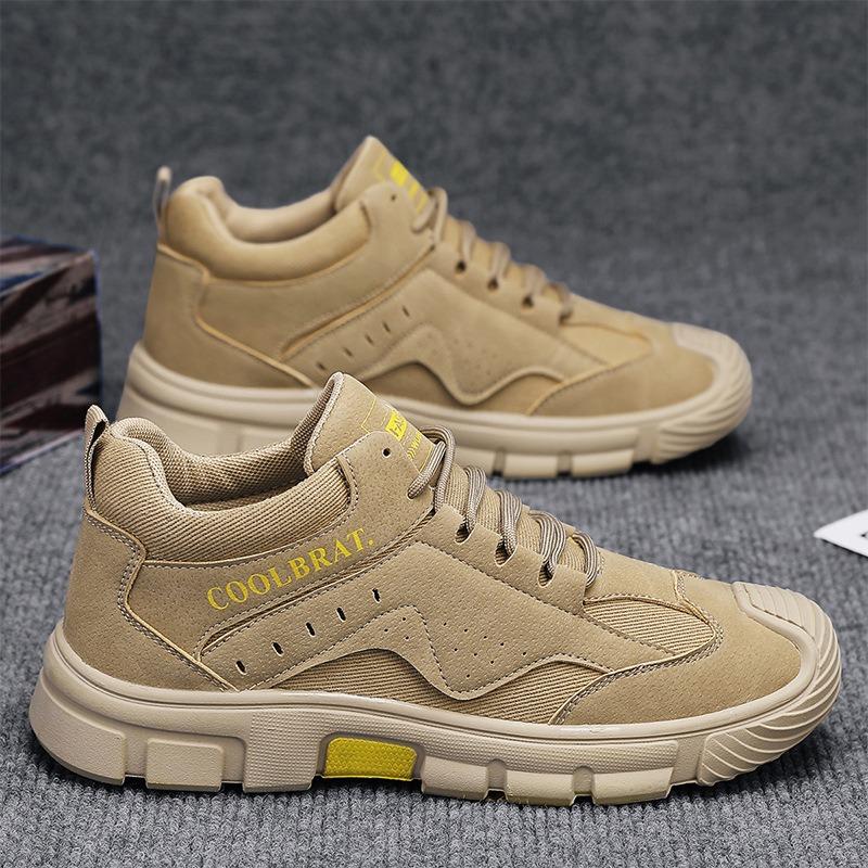 Модная мужская обувь 2024 осень рабочая обувь противоскользящая легкая устойчивая к запаху износостойкая удобная на шнуровке рабочая обувь для улицы
