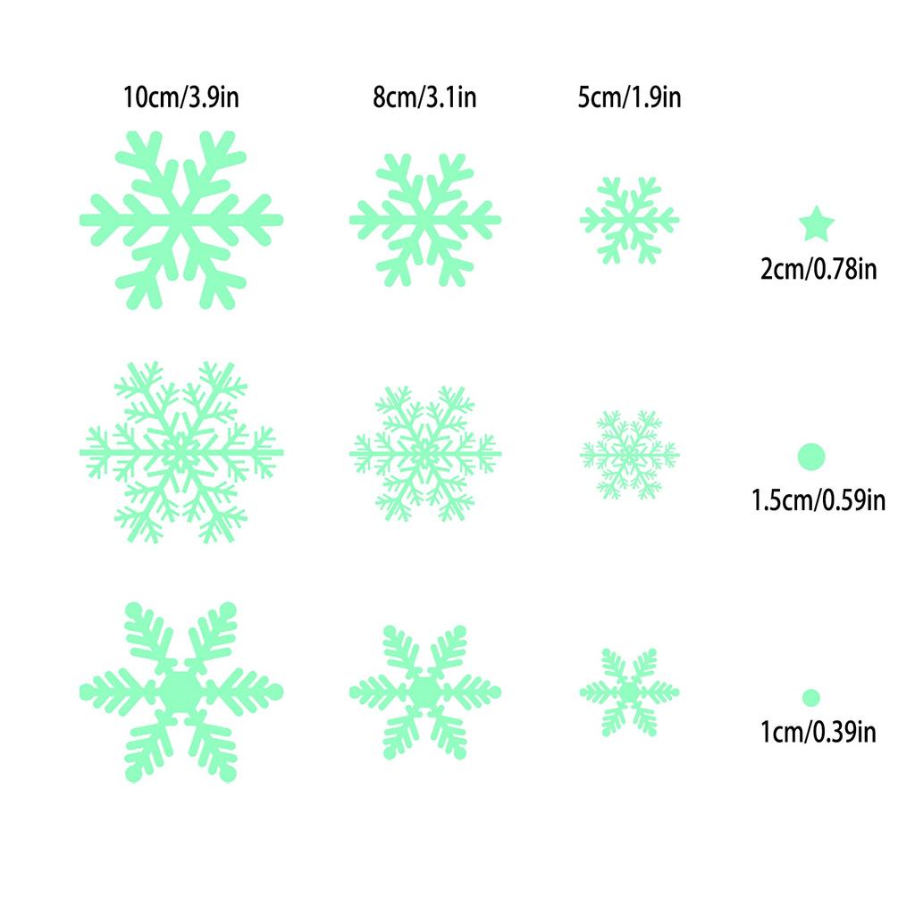 Рождественские светящиеся в темноте наклейки на стену со снежинками Рождественские наклейки со снежинками