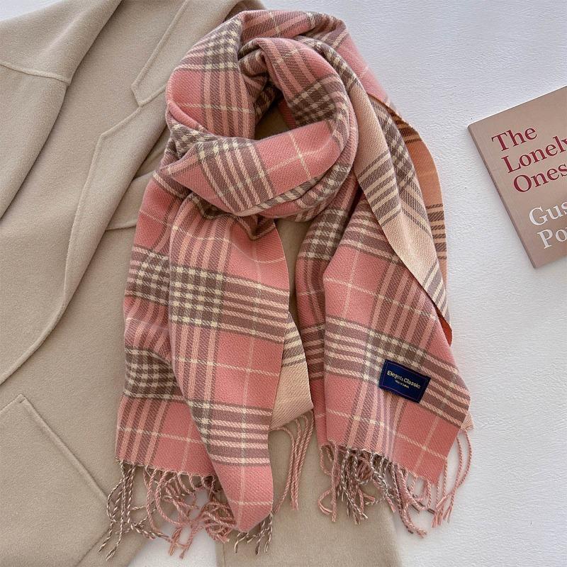 Осень и зима новый универсальный шарф женский утолщенный вязаный толстый бахромчатый теплый шарф имитация кашемира шаль