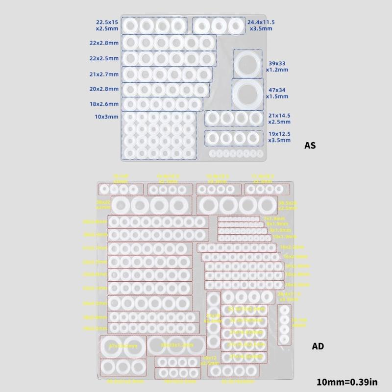 Food Grade Silicone Gasket Assortment Set Sealing O Rings Plumbing Sealing Washers Flat Gasket  for Shower Tube Washer