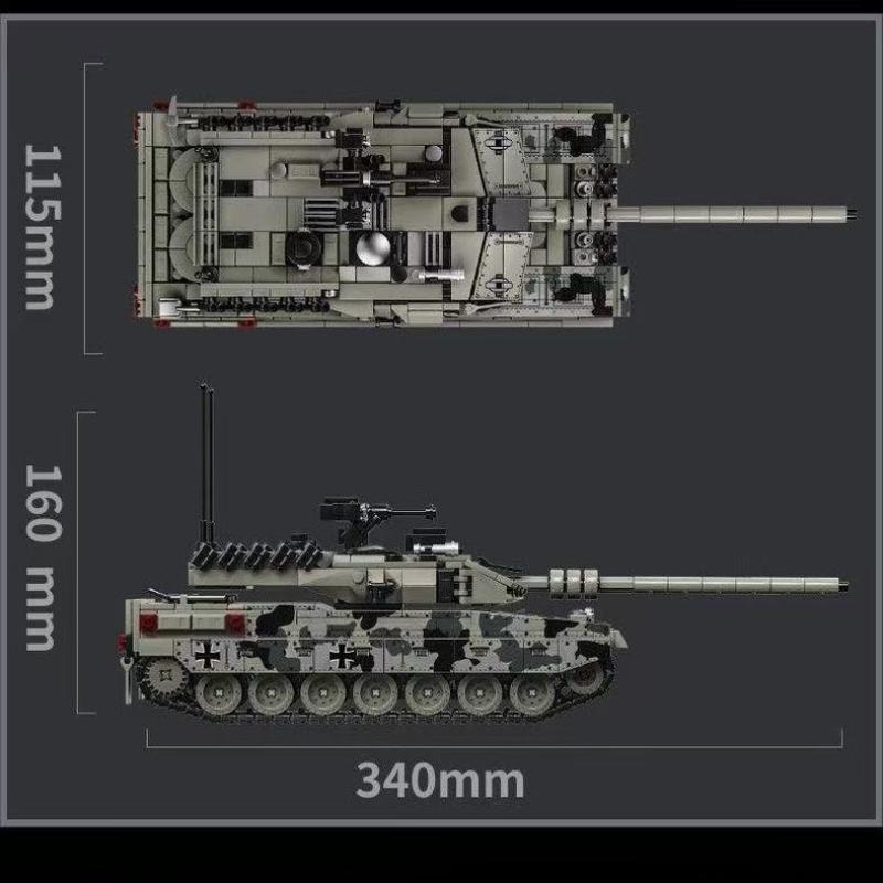 Military WW2 MOC Leopard 2A7 Army Main Battle Tank Soldiers Building Blocks Bricks M1 T90M Tank Kits For Kids Boys Gifts