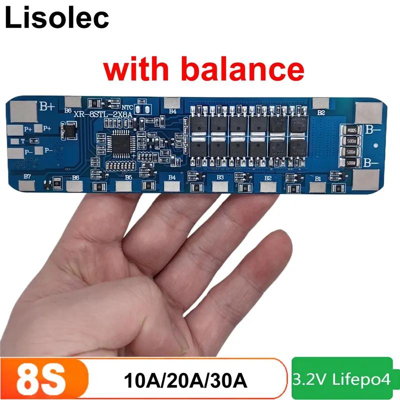 BMS 8S 24V LiFePO4 Аккумуляторная BMS 8S 30A 20A 10A 5A С Функцией Балансировки 24V Плата Защиты PCB PCM Для 24V Системы Солнечного Освещения