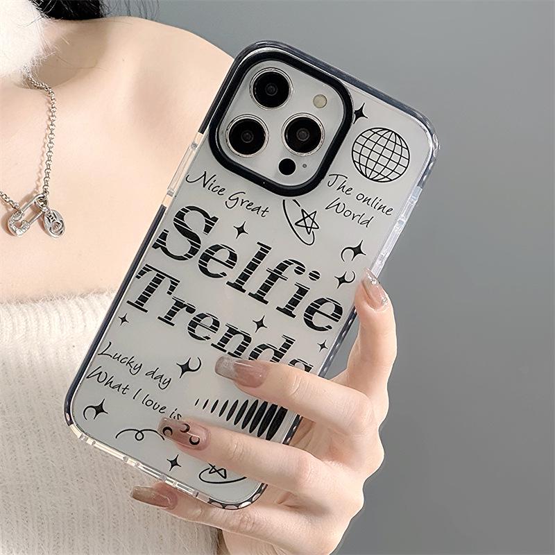 Чехол для iPhone Zhitai: Совместим с 16Pro, 15Pro Max, 14Pro, 11, 7, 8 Plus; Дизайн «Черный круг» в двух цветах с функцией браслета.